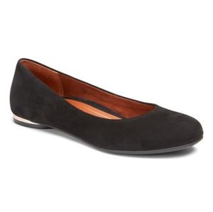Vionic Black Hannah Suede Ballet Flat Women 10M